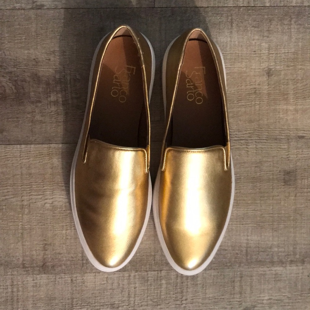 🆕Franco Sarto Gold Slip On Shoes